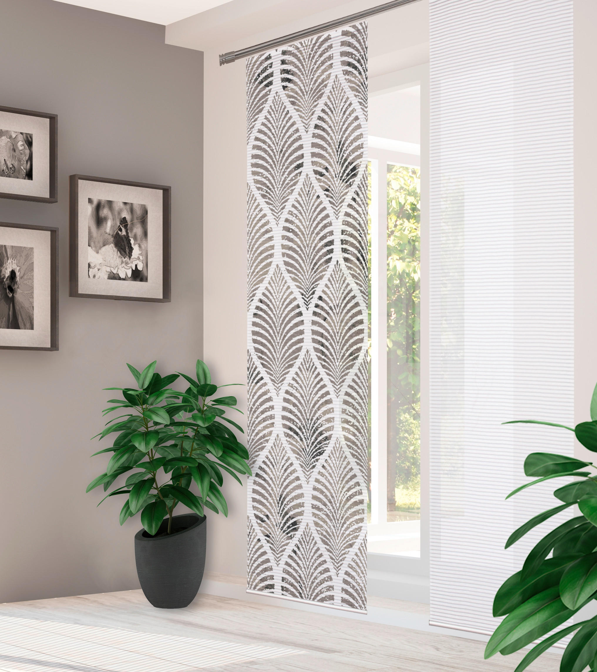 FLÄCHENVORHANG   halbtransparent   60/245 cm  - Grau, Natur, Textil (60/245cm)