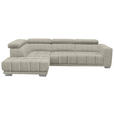 ECKSOFA in Chenille Beige  - Chromfarben/Beige, Design, Textil (207/301cm) - Xora