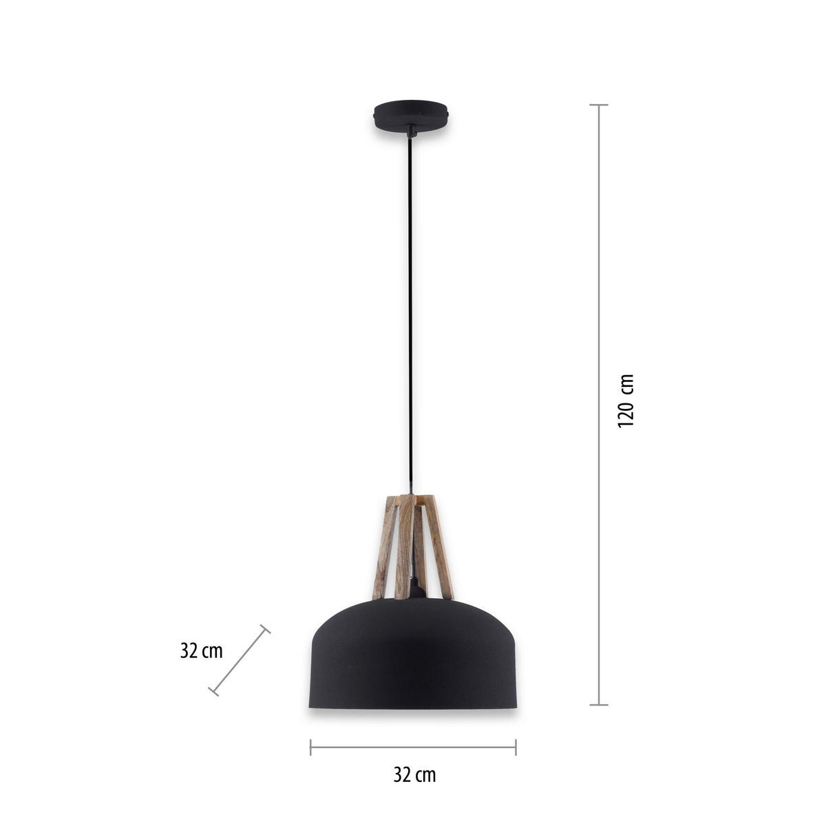 VISEČA SVETILKA  Harea   32/32/120 cm        25 W E27 - Trend, kovina/les (32/32/120cm)