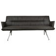 SITZBANK 203,5/88,5/62,5 cm Mikrofaser Edelstahlfarben, Dunkelgrau  - Edelstahlfarben/Dunkelgrau, Design, Textil/Metall (203,5/88,5/62,5cm) - Novel