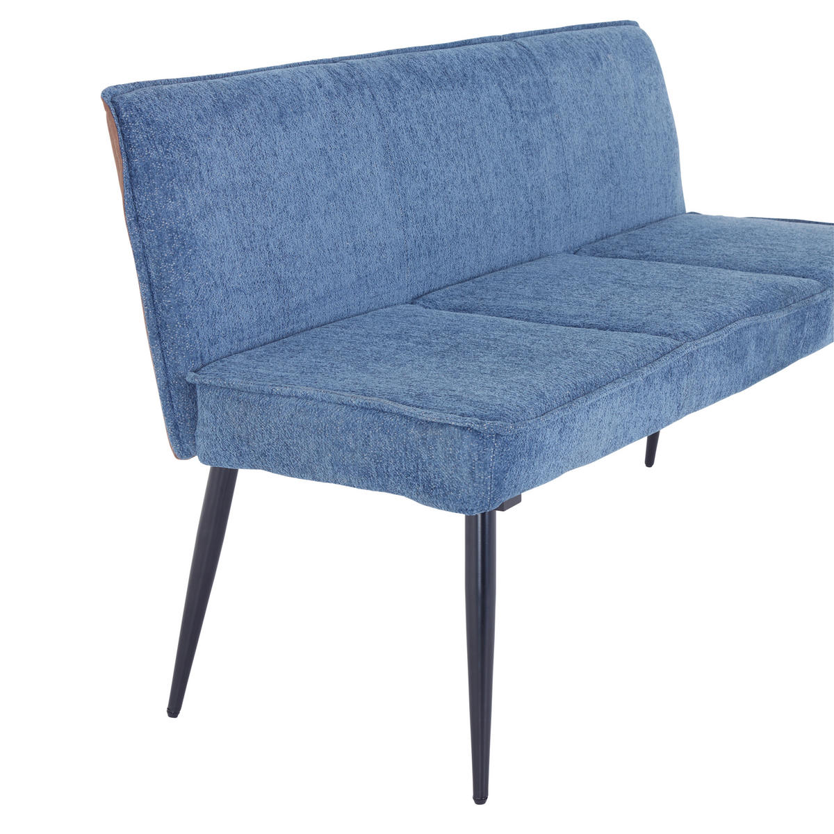 SITZBANK in Metall, Textil Blau, Braun  - Blau/Schwarz, Modern, Textil/Metall (140/83/62cm) - MID.YOU