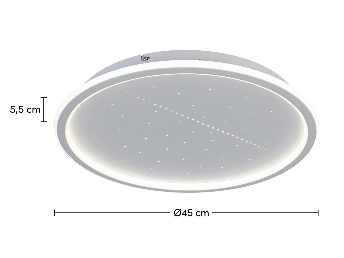 LED-DECKENLEUCHTE Kettering 45/5,5 cm   - Weiß, Trend, Kunststoff/Metall (45/5,5cm) - Novel
