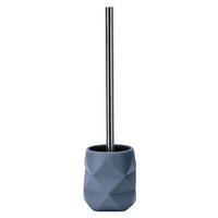WC SADA - ŠTĚTKA A DRŽÁK - modrá/barvy hliníku, Design, plast (10,6/39cm) - Kleine Wolke