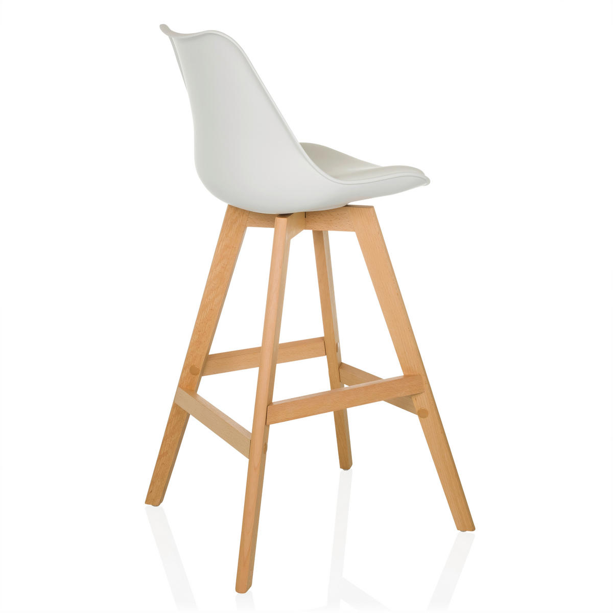 BARHOCKER-SET Weiß abwischbar  - Buchefarben/Weiß, MODERN, Holz/Kunststoff (51/99/51cm) - MID.YOU