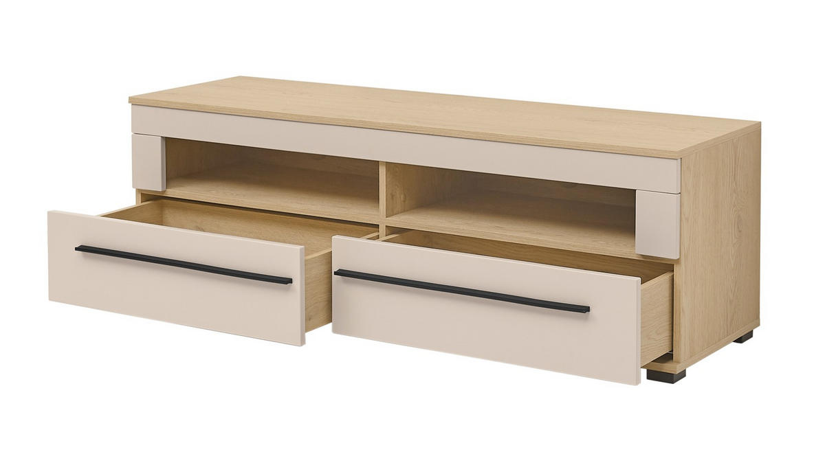 LOWBOARD  140/47/42 cm 2 Schublade(n) stehend, in verschiedenen Größen erhältlich  - Kaschmir/Eichefarben, Design, Holzwerkstoff/Kunststoff (140/47/42cm) - Livetastic