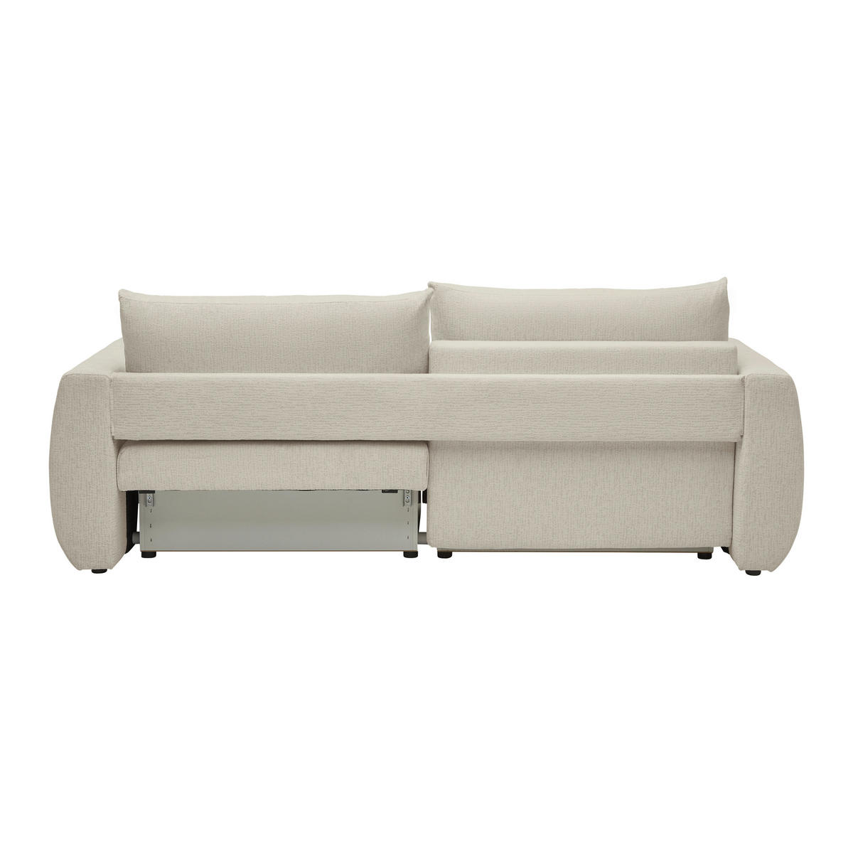 SCHLAFSOFA in Chenille, Jacquard Cappuccino  - Taupe/Schwarz, Kunststoff/Textil (245/74-90/104cm) - MID.YOU
