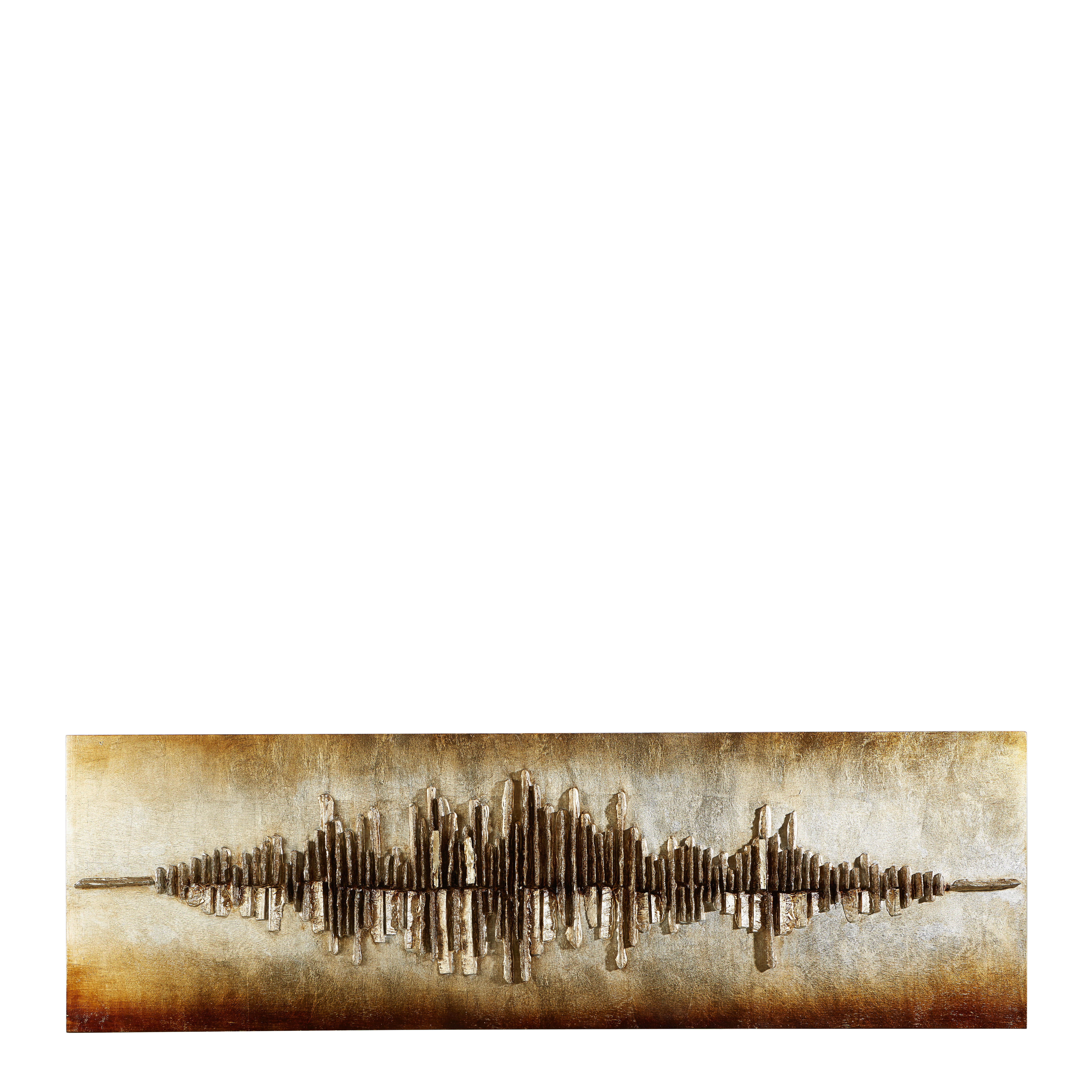 OBRAZ, abstraktné, štruktúry, 55/180 cm  - čierna/zlatá, Design, drevo (55/180cm) - Monee