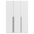 DREHTÜRENSCHRANK 151/223/61 cm,  in Weiß, 3-türig  - Schwarz/Weiß, Basics, Holzwerkstoff/Metall (151/223/61cm) - Novel