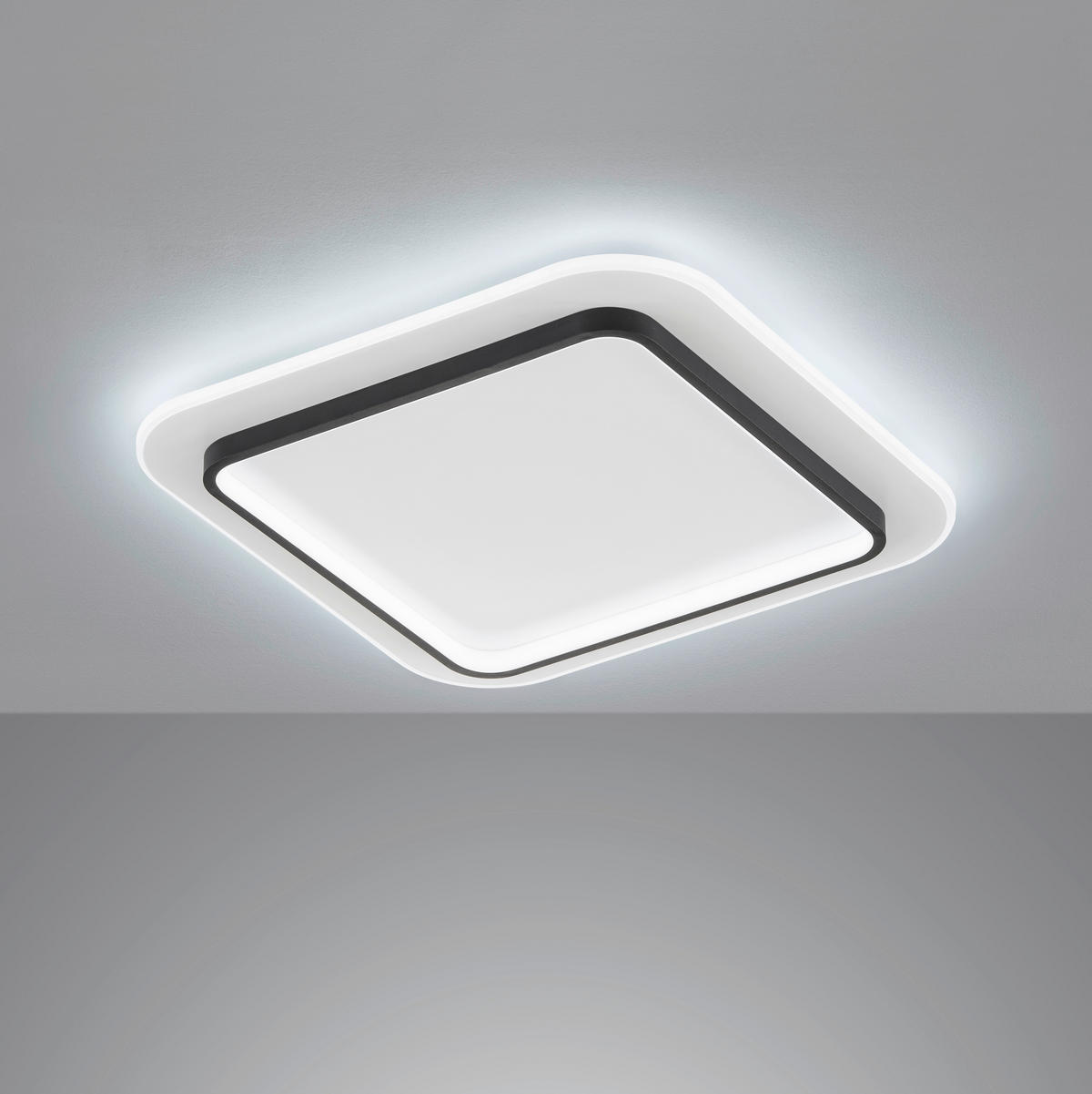 LED-DECKENLEUCHTE    50/50/5 cm  - Sandfarben/Weiss, Basics, Metall (50/50/5cm) - Fischer & Honsel