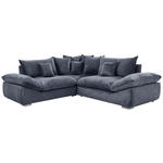 ECKSOFA in Velours Anthrazit  247/247 cm  - Chromfarben/Anthrazit, KONVENTIONELL, Kunststoff/Textil (247/247cm) - Carryhome