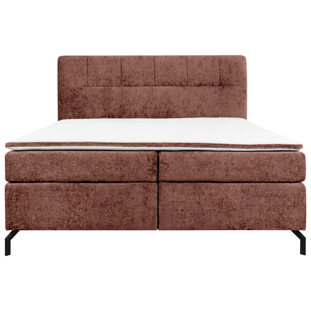 Thumbnail - Esposa Boxspringbett, Rotbraun, Textil, H3, Höhe ca. 17 cm, 160x200 cm, Matratze in verschiedenen Härtegraden erhältlich...