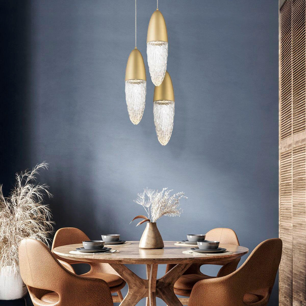 PENDELLEUCHTE Eurofase 70/16,5/70 cm   - Goldfarben, KONVENTIONELL, Glas/Metall (70/16,5/70cm) - Elstead Lighting