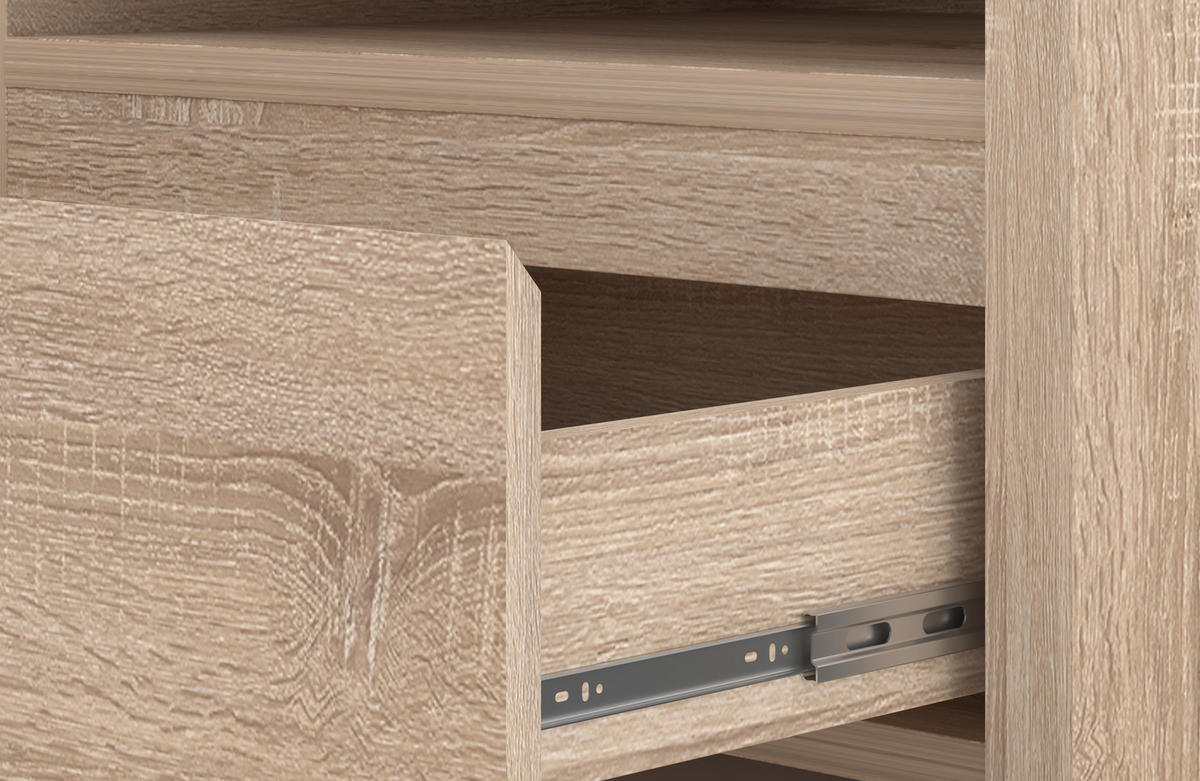 GARDEROBENSCHRANK  in 56/201/41 cm  - Sonoma Eiche, Design, Glas/Holzwerkstoff (56/201/41cm) - MID.YOU