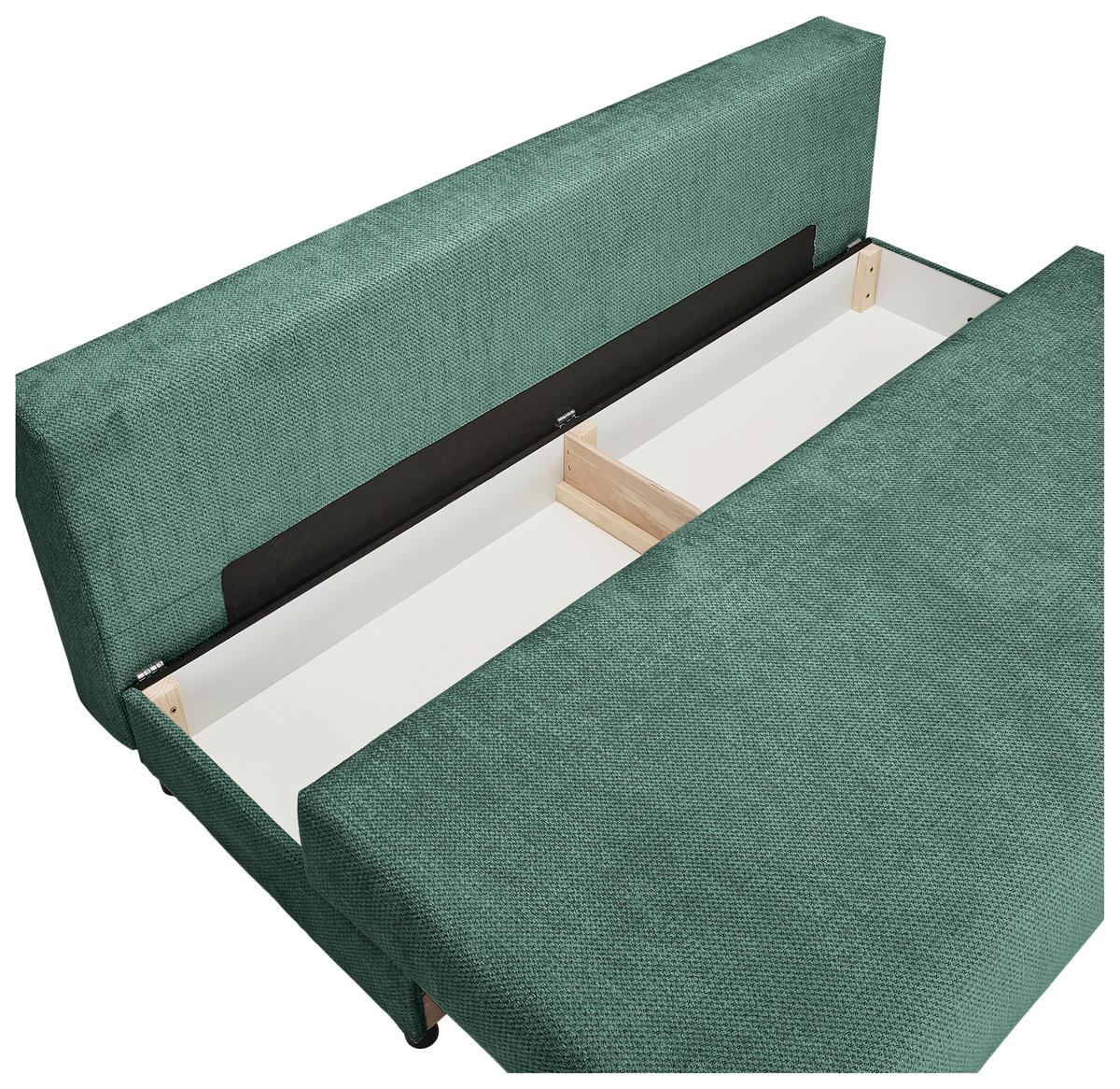 SCHLAFSOFA  mit Stoffauswahl, Liegefunktion, Schlafen auf Sitzhöhe, Rücken echt Chenille Dunkelgrün  - Dunkelgrün/Schwarz, KONVENTIONELL, Kunststoff/Textil (201/72/98cm) - Carryhome