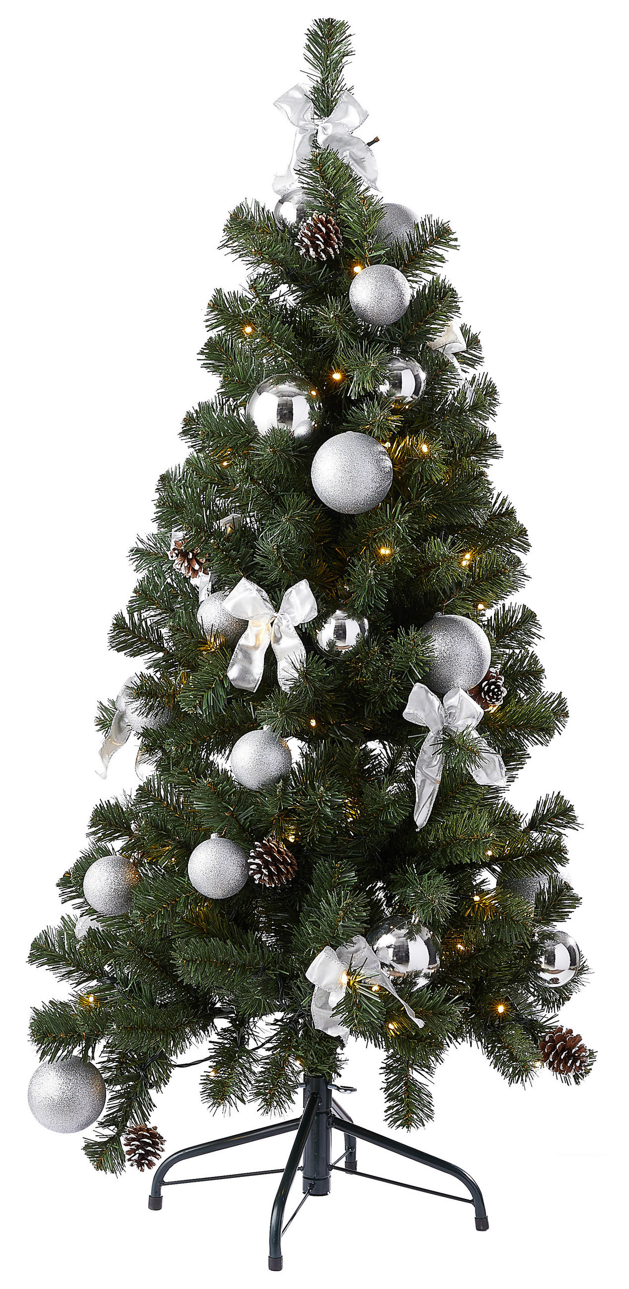 Weihnachtsbaum geschmückt 150 cm  - Grün, KONVENTIONELL, Kunststoff/Metall (70/150cm)