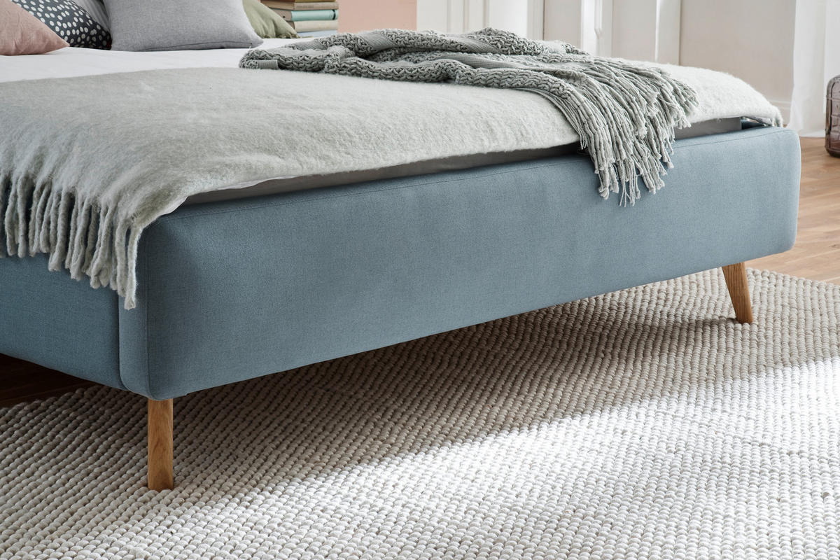 TAPECIRANI KREVET   180/200 cm   svijetlo plava  - boje hrasta/svijetlo plava, Design, tekstil/drvo (180/200cm) - Livetastic