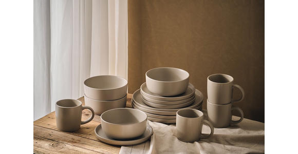 KOMBISERVICE Taupe Salerno 16-teilig 4 Personen  - Taupe, Trend, Keramik - Novel