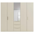 DREHTÜRENSCHRANK 251/235/61 cm,  in Champagner, 5-türig  - Champagner, Basics, Glas/Holzwerkstoff (251/235/61cm) - Novel