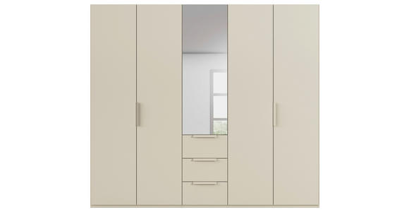 DREHTÜRENSCHRANK 251/235/61 cm,  in Champagner, 5-türig  - Champagner, Basics, Glas/Holzwerkstoff (251/235/61cm) - Novel
