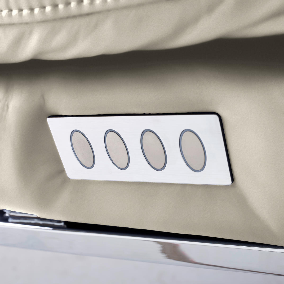 LIEGE in Echtleder Hellgrau  - Chromfarben/Hellgrau, Basics, Leder/Metall (75/91/170cm) - Chilliano