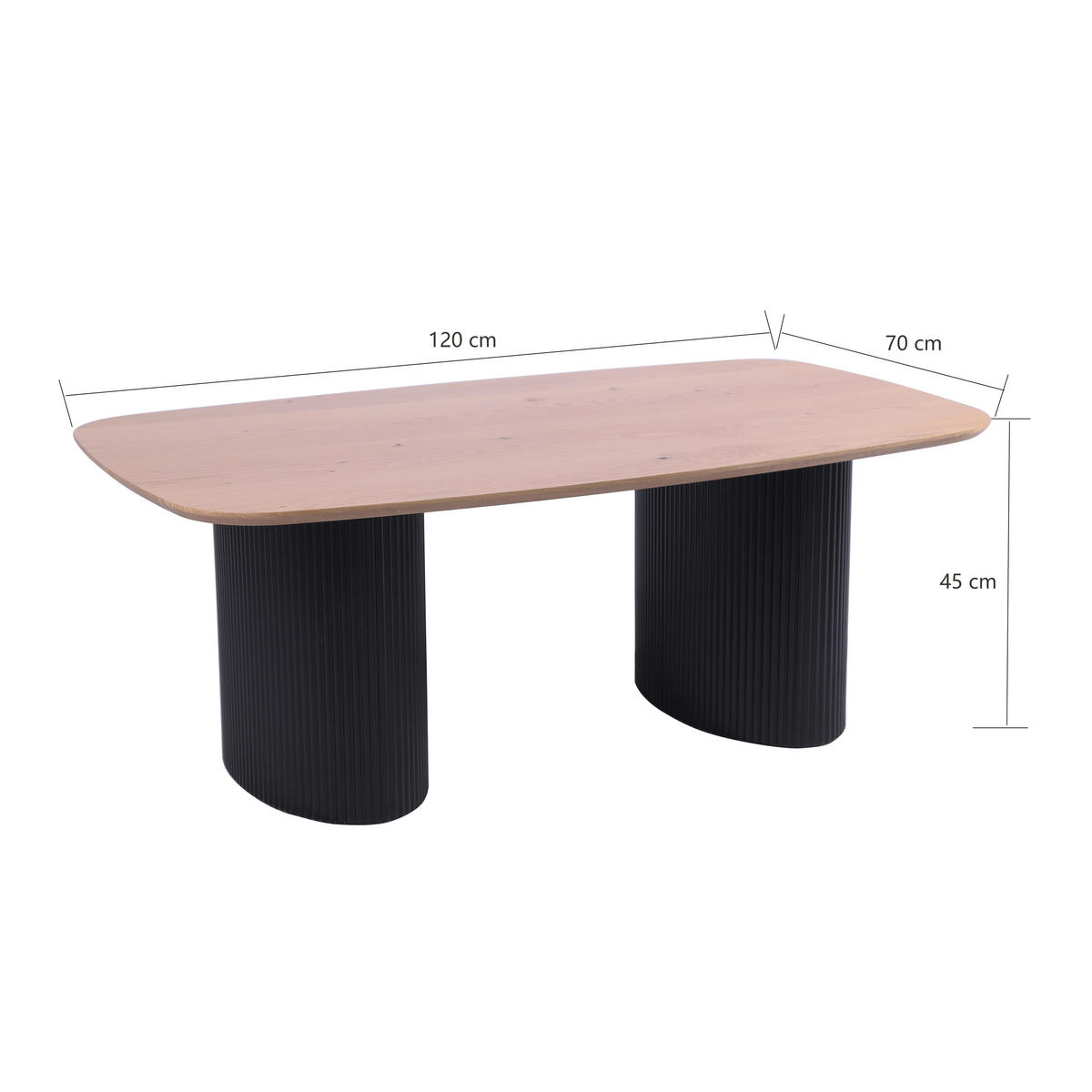 DOHÁNYZÓASZTAL fa, faalapú anyag 120/70/45 cm   - tölgyfa színű/fekete, Design, faalapú anyag/fa (120/70/45cm) - Stylife