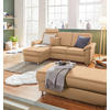 ECKSOFA in Flachgewebe Hellbraun  163/220 cm  - Chromfarben/Hellbraun, KONVENTIONELL, Textil/Metall (163/220cm) - Beldomo System