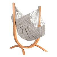 HÄNGEMATTE Synthetikfaser Grau  - Eukalyptusholzfarben/Grau, KONVENTIONELL, Holz/Textil (100/152/92cm) - La Siesta