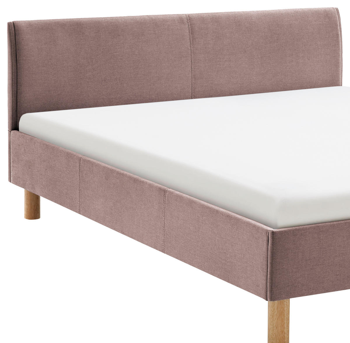 TAPECIRANI KREVET   140/200 cm   prljavo ružičasta  - boje hrasta/prljavo ružičasta, Design, tekstil/drvo (140/200cm) - Livetastic