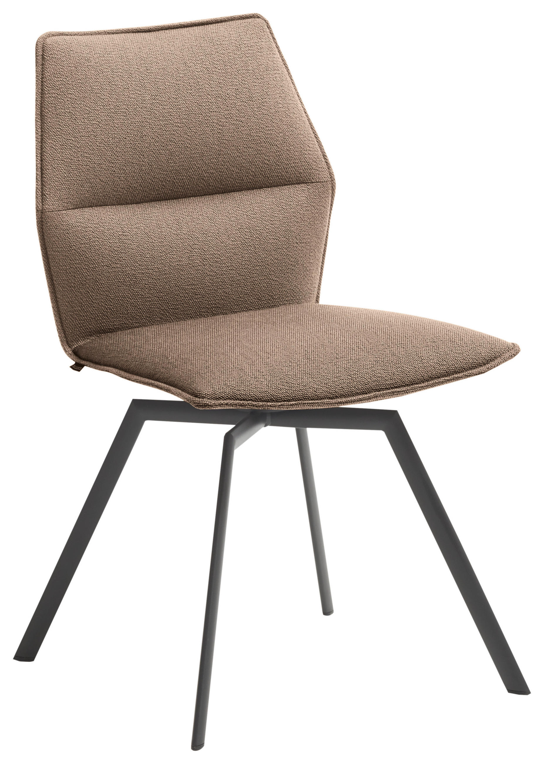 STUHL  Lederauswahl, Stoffauswahl, Typenauswahl, Sitzfläche 360° drehbar   Anthrazit, Braun  - Anthrazit/Braun, Design, Textil/Metall (47/86/54cm) - Venjakob