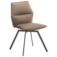 STUHL  Lederauswahl, Stoffauswahl, Typenauswahl, Sitzfläche 360° drehbar   Anthrazit, Braun  - Anthrazit/Braun, Design, Textil/Metall (47/86/54cm) - Venjakob