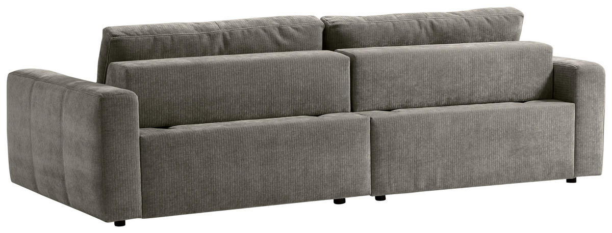 BIGSOFA Cord Graubraun  - Graubraun/Schwarz, MODERN, Textil (264/83/126cm) - Trendmanufaktur