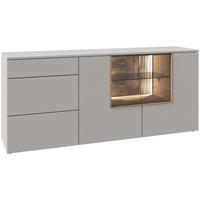 SIDEBOARD Taupe, Wildeiche  192/84/45 cm  - Taupe/Wildeiche, Design, Glas/Holz (192/84/45cm) - Voglauer