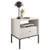 NACHTSCHRANK 54/56/39 cm  - Schwarz/Weiß, MODERN, Holzwerkstoff/Metall (54/56/39cm) - MID.YOU