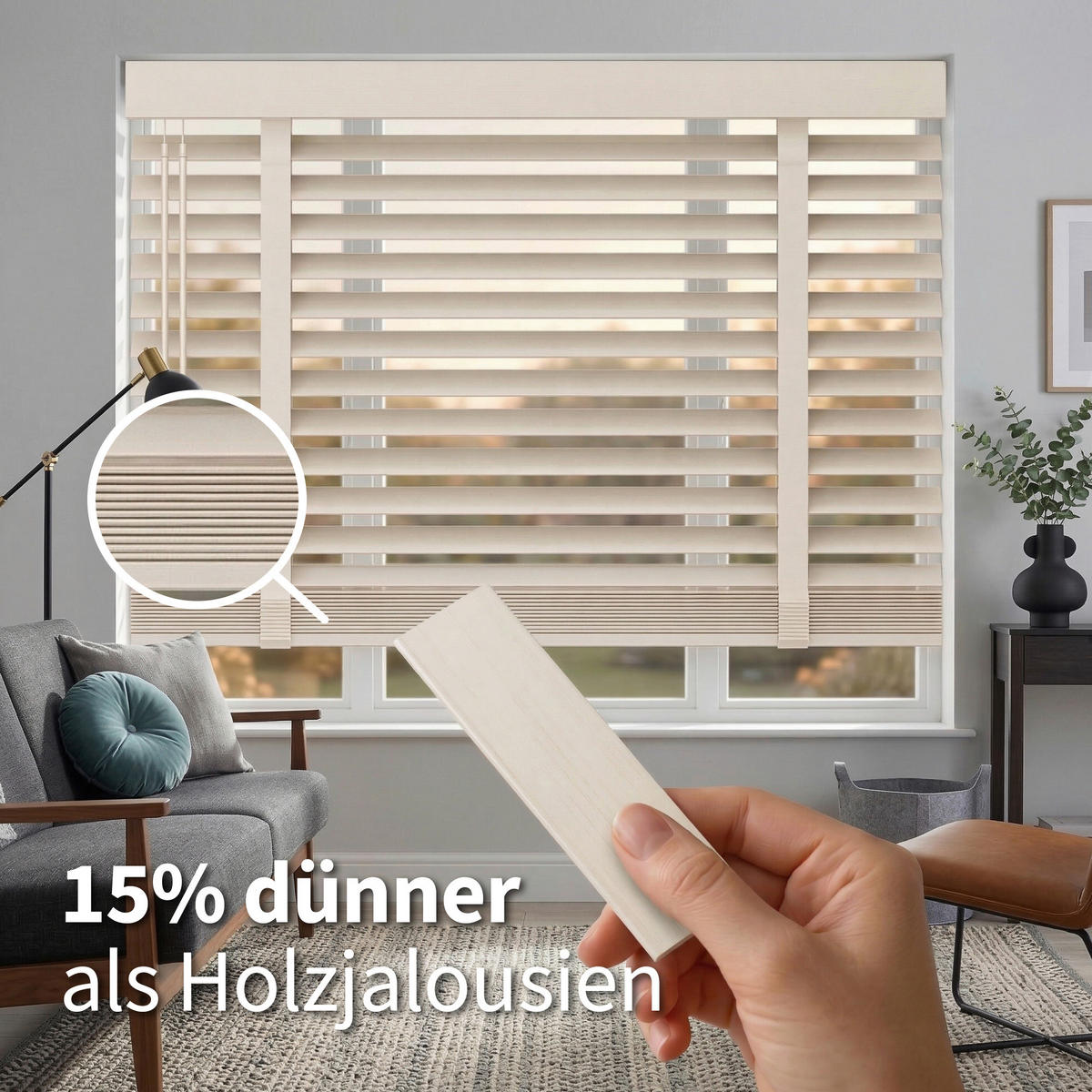 JALOUSIE  halbtransparent  100/130 cm    - Naturfarben, Natur, Holz (100/130cm)