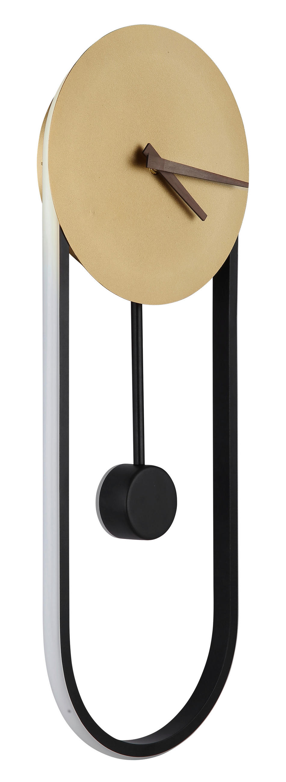 WANDUHR   - Goldfarben/Schwarz, LIFESTYLE, Kunststoff/Metall (58/22/5,5cm) - Globo