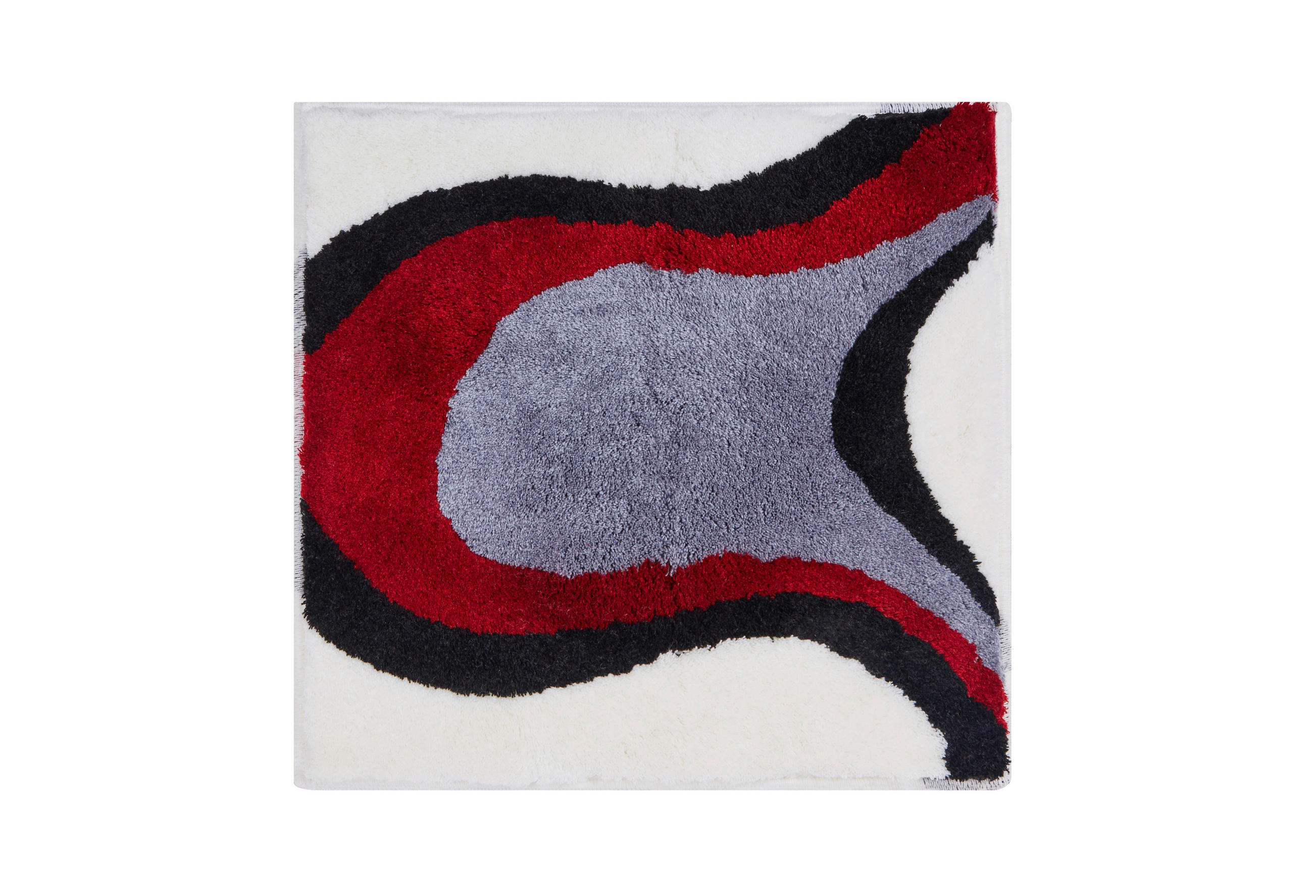BADTEPPICH Colani 11 Rot, Weiß 60/60 cm  - Rot/Weiß, Basics, Kunststoff/Textil (60/60cm) - Grund