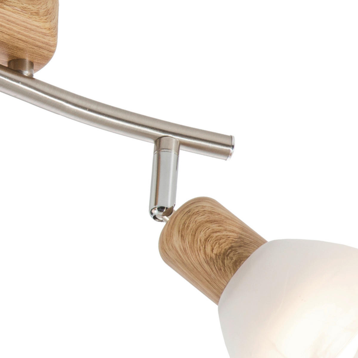 LED-DECKENLEUCHTE 25 cm   - Eichefarben/Weiß, Basics, Glas/Holz (25cm) - Globo