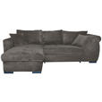 ECKSOFA  in Cord Mokka  - Schwarz/Mokka, KONVENTIONELL, Textil/Metall (168/258cm) - Carryhome