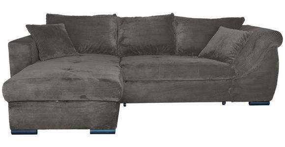 ECKSOFA  in Cord Mokka  - Schwarz/Mokka, KONVENTIONELL, Textil/Metall (168/258cm) - Carryhome