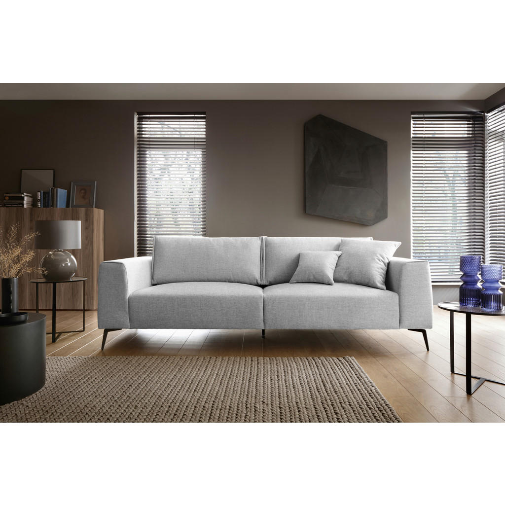 Thumbnail - Mid.you Viersitzer-Sofa, Hellgrau, Holz, Textil, 4-Sitzer, Füllung: Polyurethan (Pur), Silikon, 302x87x88 cm, Made in EU...