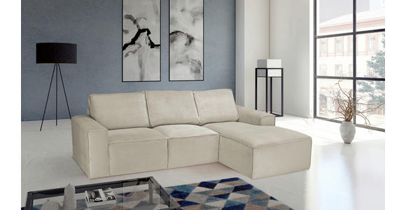 ECKSOFA Naturfarben Chenille - Schwarz/Naturfarben, KONVENTIONELL, Kunststoff/Textil (272/168cm) - Carryhome