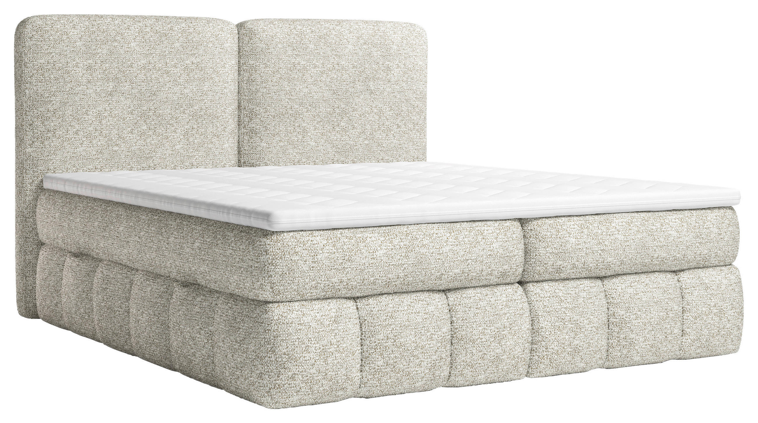 BOXBETT 140/200 cm,  in Naturfarben, Bettkasten, Topper, Matratzen, H3 = fest  - Schwarz/Naturfarben, KONVENTIONELL, Kunststoff/Textil (140/200cm) - Carryhome