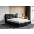 POLSTERBETT 180/200 cm,  in Anthrazit, gepolstertes Kopfteil,  - Anthrazit/Schwarz, Design, Leder/Metall (180/200cm) - Esposa