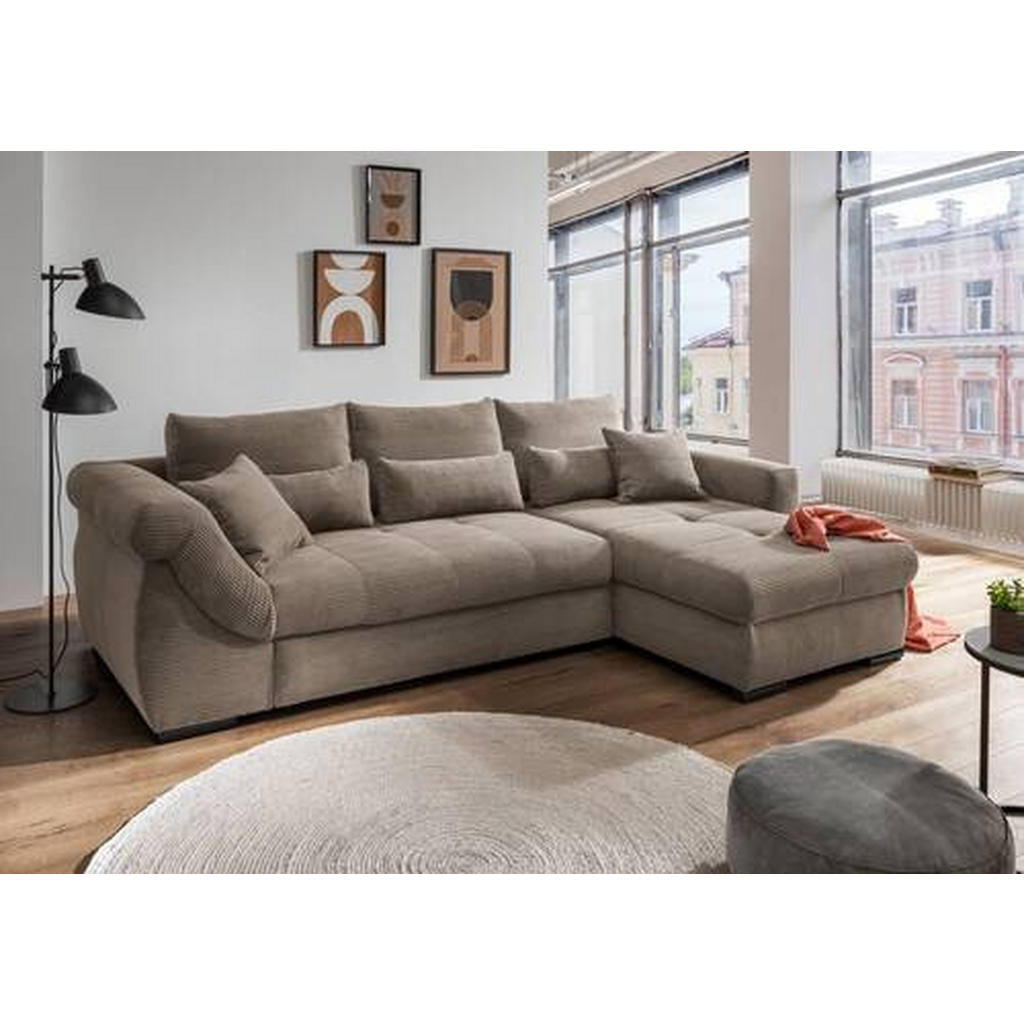 Thumbnail - Mid.you Ecksofa, Graubraun, Holz, Textil, Buche, Fichte, Kiefer, 4-Sitzer, Füllung: Schaumstoff,Schaumstoff,Schaumstoff,...