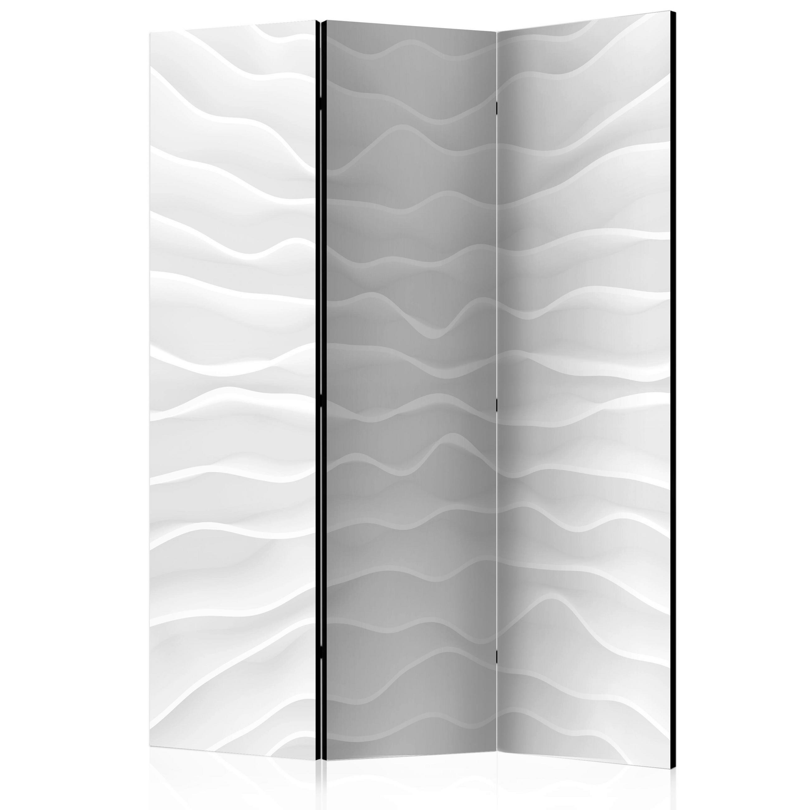 PARAVÁN  fa, textil  fehér, világosszürke  - világosszürke/fehér, Basics, textil/fa (135/172/3cm) - artgeist