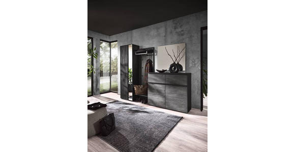 GARDEROBE 4-teilig  in 235/196/39 cm  - Anthrazit, Design, Glas/Holz (235/196/39cm) - Johann Jakob