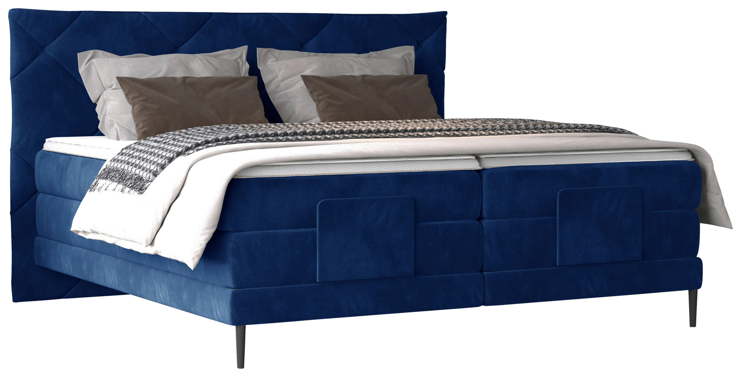LIT BOXSPRING 180/200 cm  in Dunkelblau  - Schwarz/Dunkelblau, Konventionell, Textil/Metall (180/200cm) - Esposa