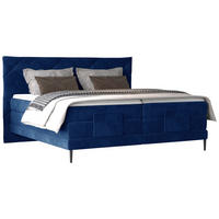 BOXSPRINGBETT 180/200 cm  in Dunkelblau  - Schwarz/Dunkelblau, Konventionell, Textil/Metall (180/200cm) - Esposa