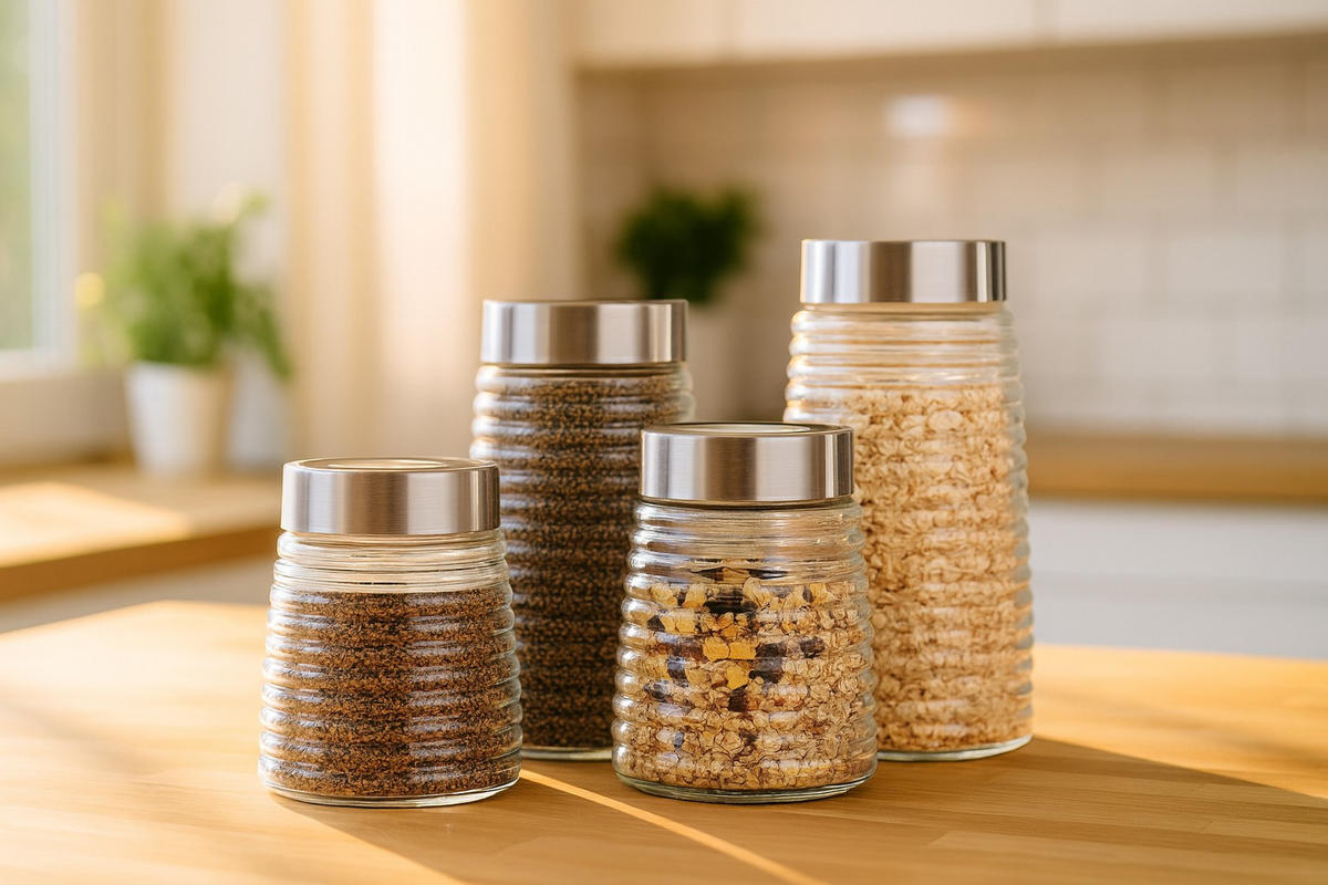 VORRATSGLÄSERSET 4-teilig  - Transparent, Basics