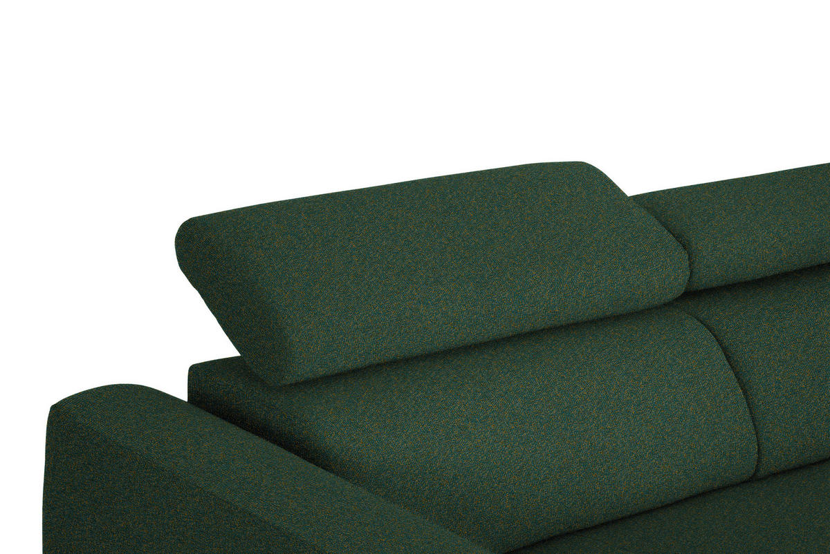 ECKSOFA in Struktur Grün  280/205 cm  - Schwarz/Grün, Design, Textil/Metall (280/205cm) - Xora